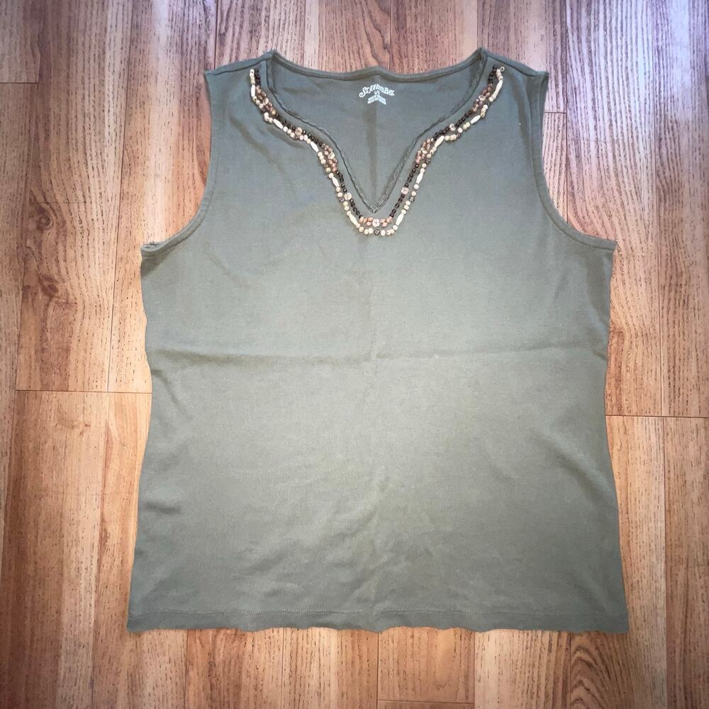 St.Johns Bay Wood Beaded Tank Top